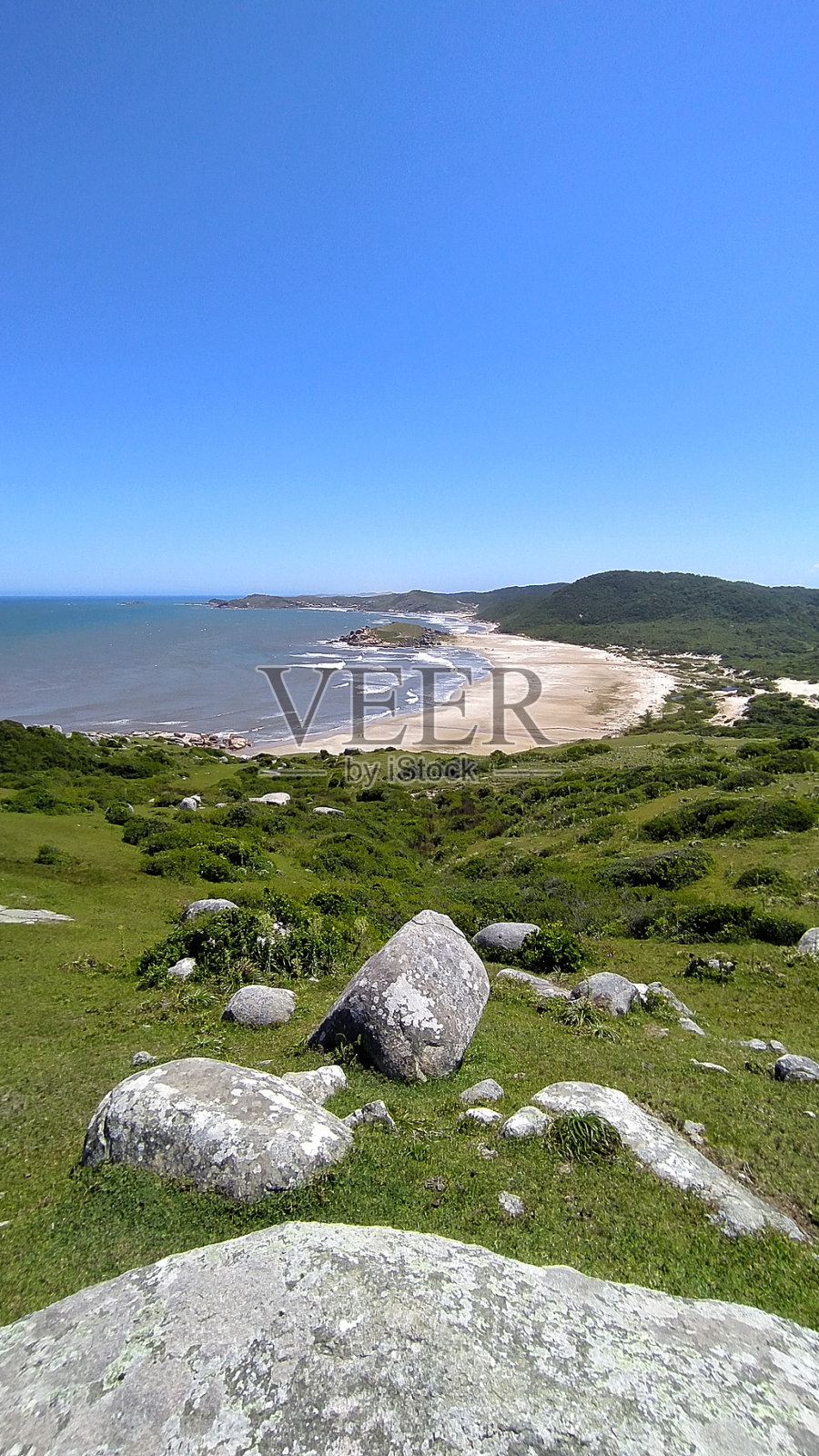 巴西南部美丽的海滩和斜坡照片摄影图片