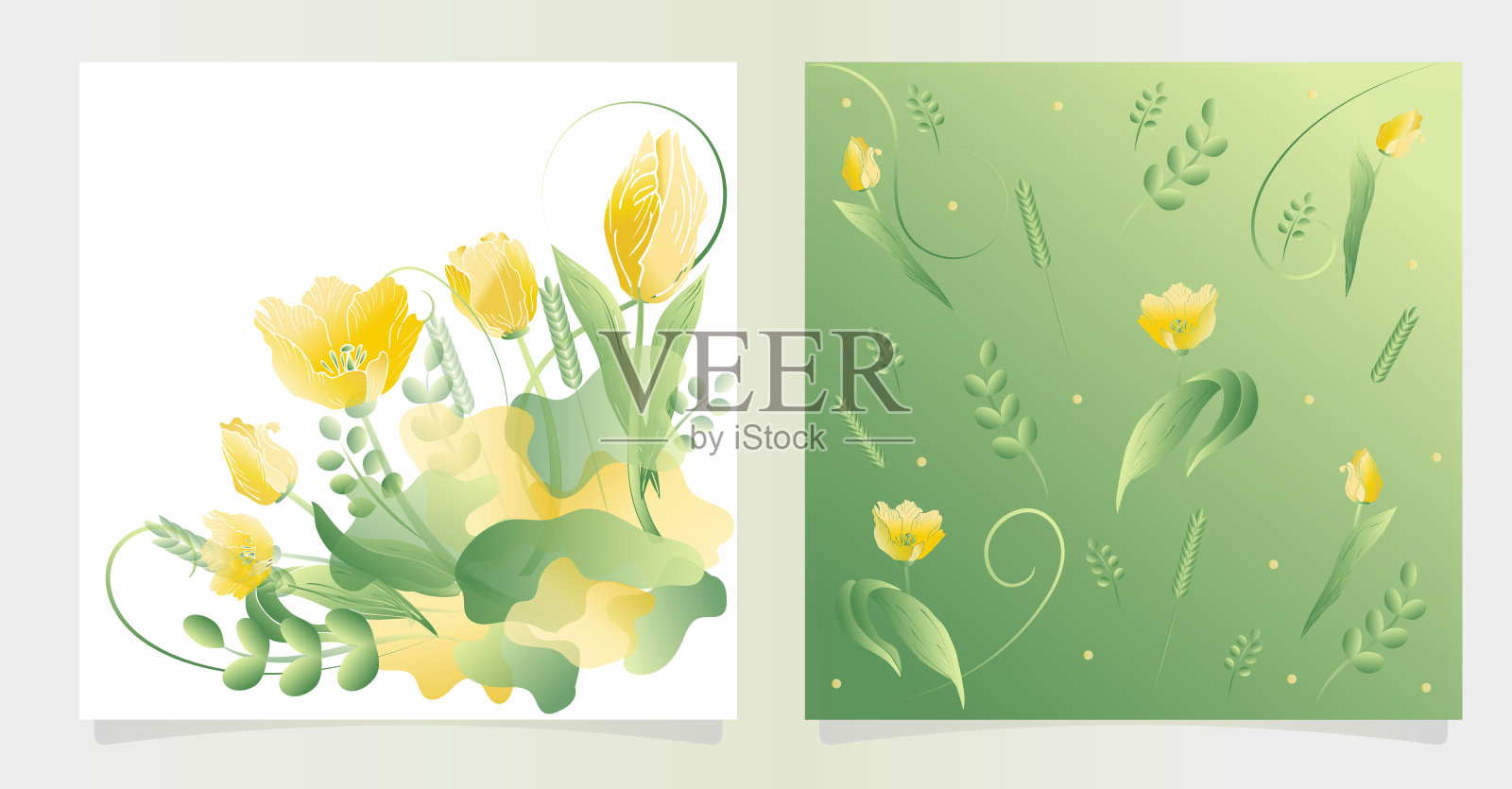 手绘郁金香春季贺卡请柬海报插画图片素材