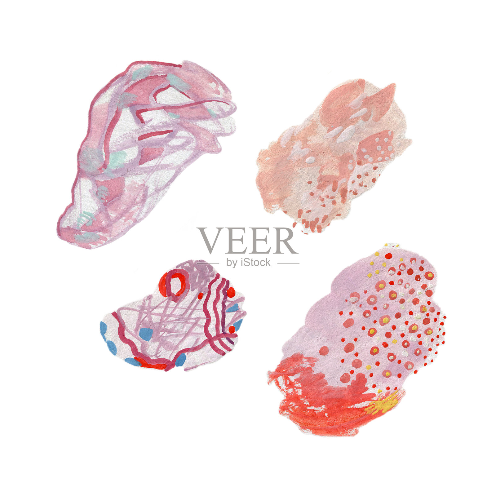 抽象手绘创意点，孤立元素，多色，油漆点，装饰元素，亚克力插画图片素材