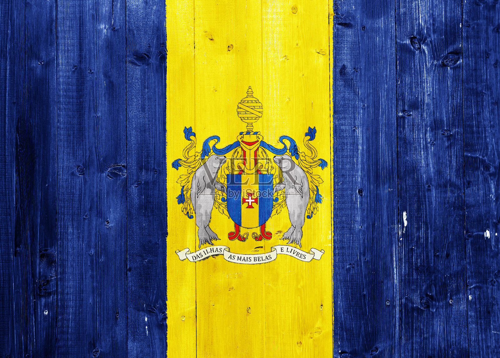 马德拉国旗的纹理背景。概念拼贴。照片摄影图片