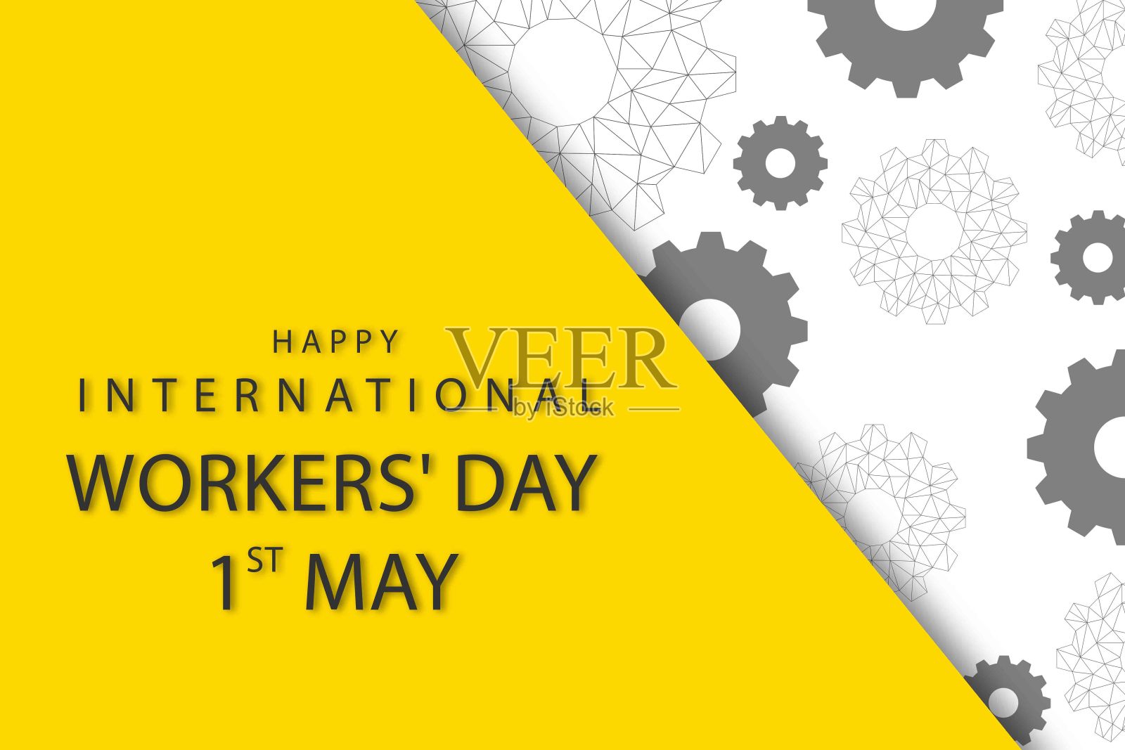 劳动节或国际劳动节的旗帜设计模板素材