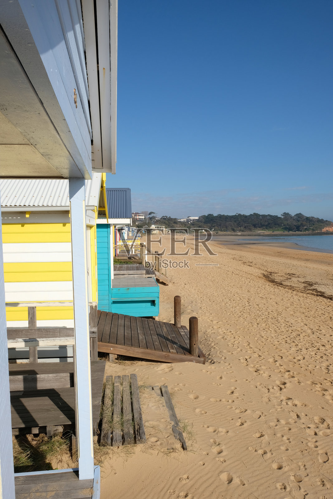 莫宁顿海滩小屋照片摄影图片