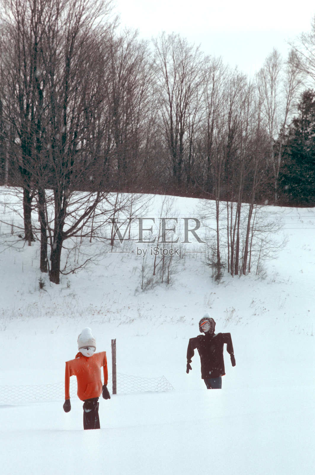 一对情侣在雪地里玩耍照片摄影图片