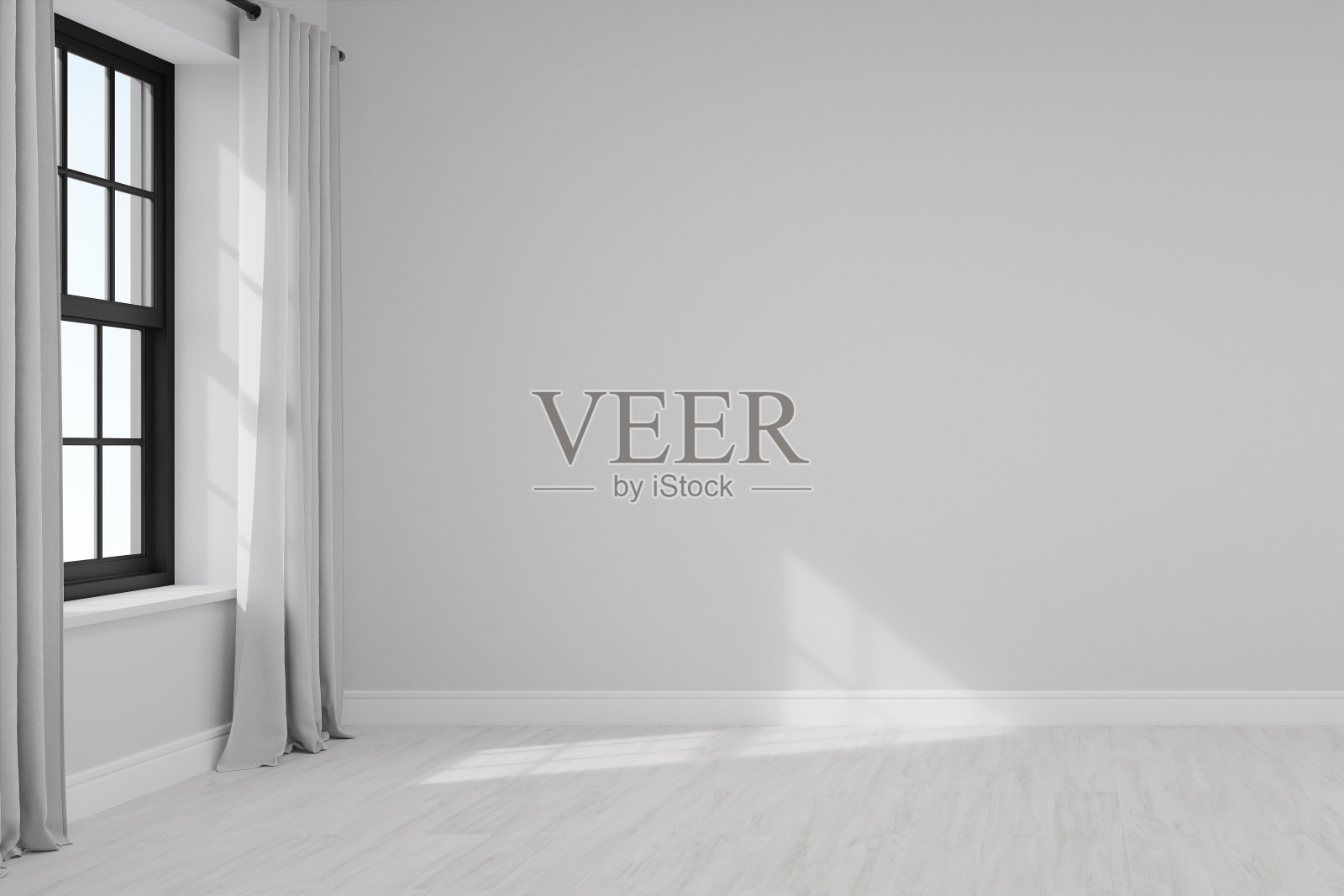 空的白墙和窗户。照片摄影图片