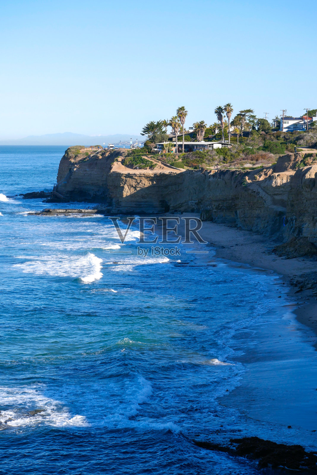 圣地亚哥日落悬崖的晨景照片摄影图片