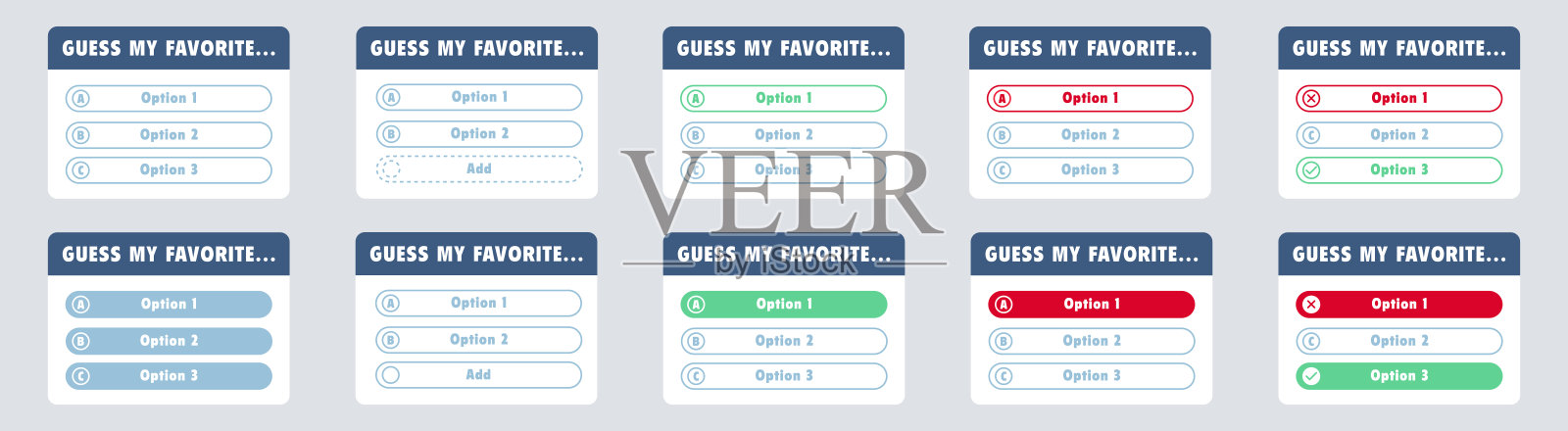 猜猜我最喜欢的矢量图标。模板社交媒体测试。插画图片素材