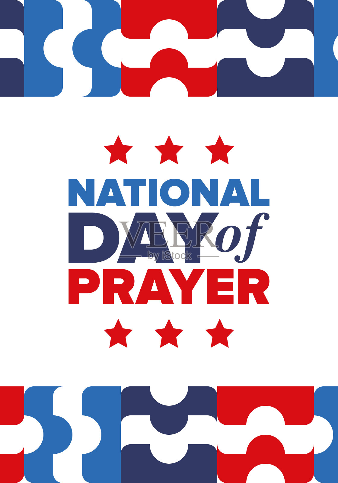 美国的全国祈祷日。五月的第一个星期四。每年的这一天，美国人向上帝祈祷和冥想。海报，卡片，横幅和背景。矢量图插画图片素材