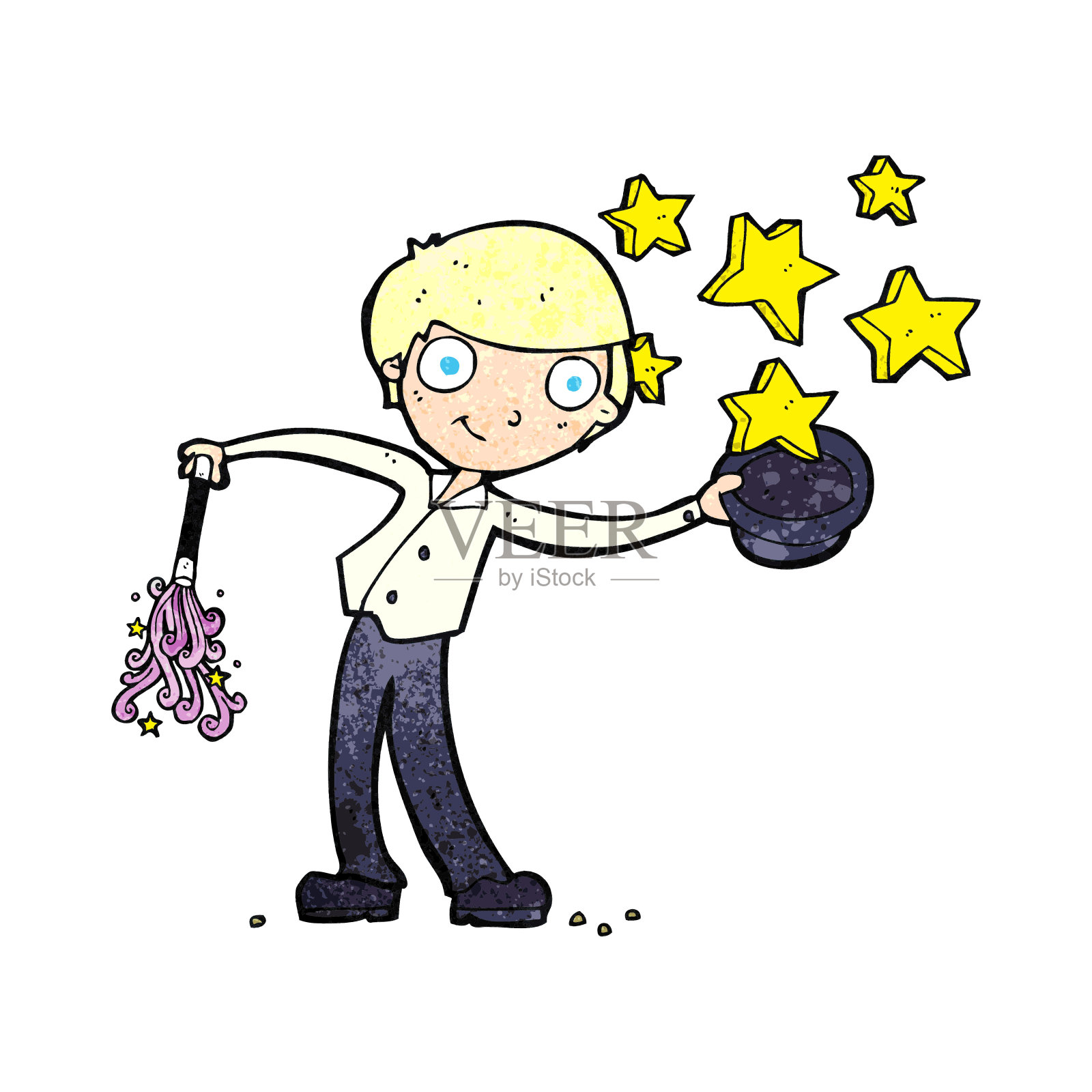 戴圆顶礼帽的卡通人物设计元素图片