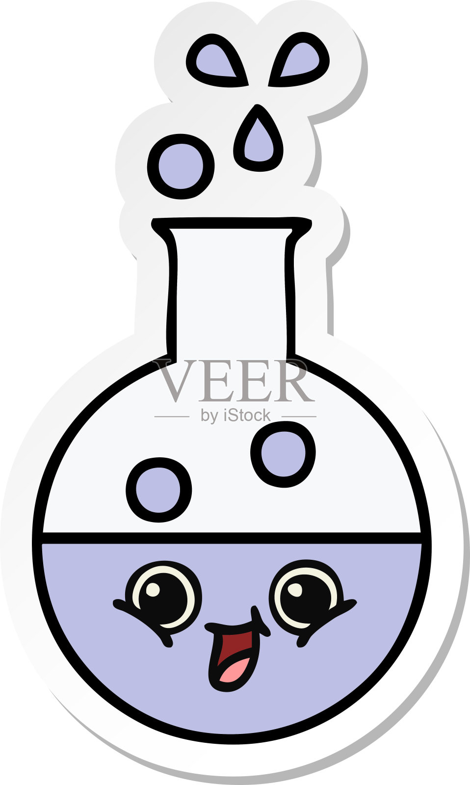 可爱的卡通试管贴纸插画图片素材