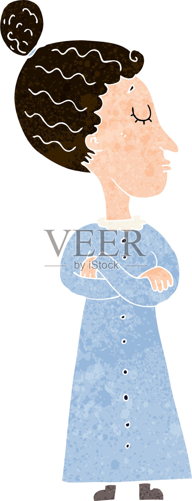 卡通版维多利亚时代严厉的老师插画图片素材