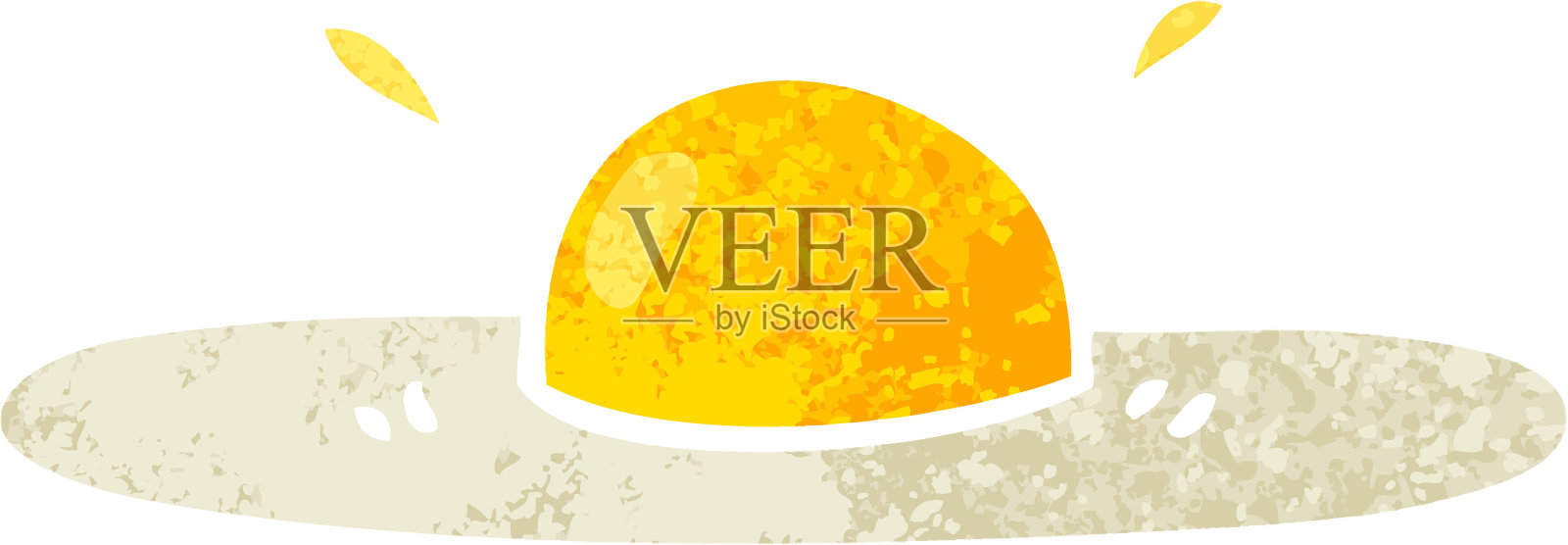 复古插画风格的古怪卡通煎蛋插画图片素材