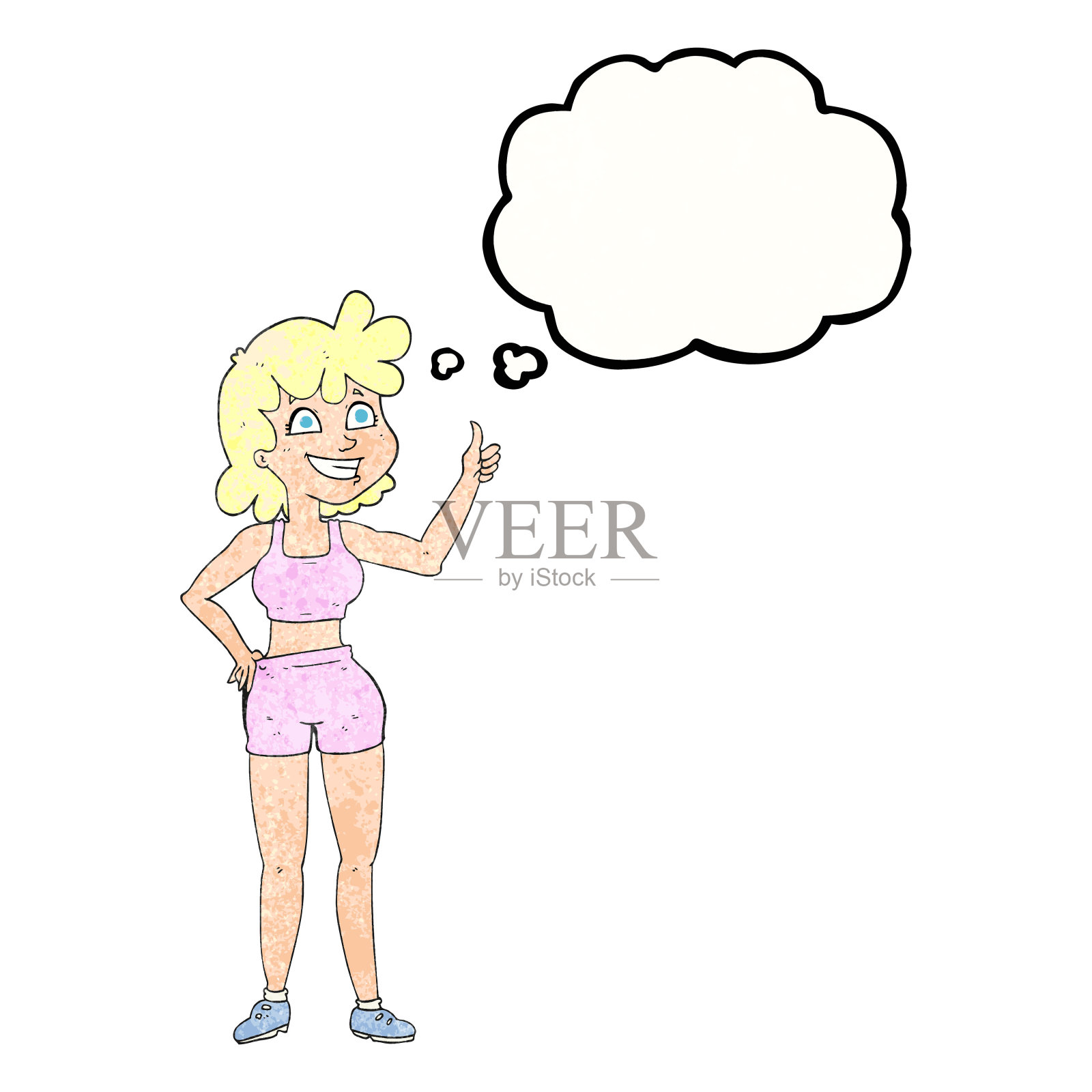 快乐的健身房女士竖起大拇指的符号设计元素图片