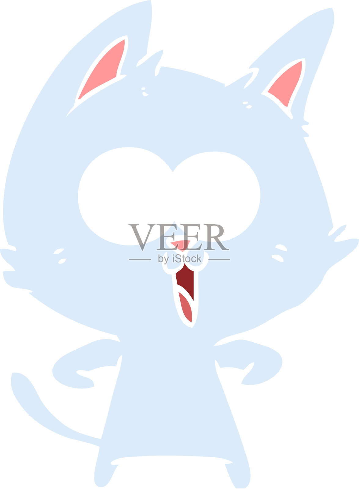 有趣的平面色彩风格卡通猫设计元素图片