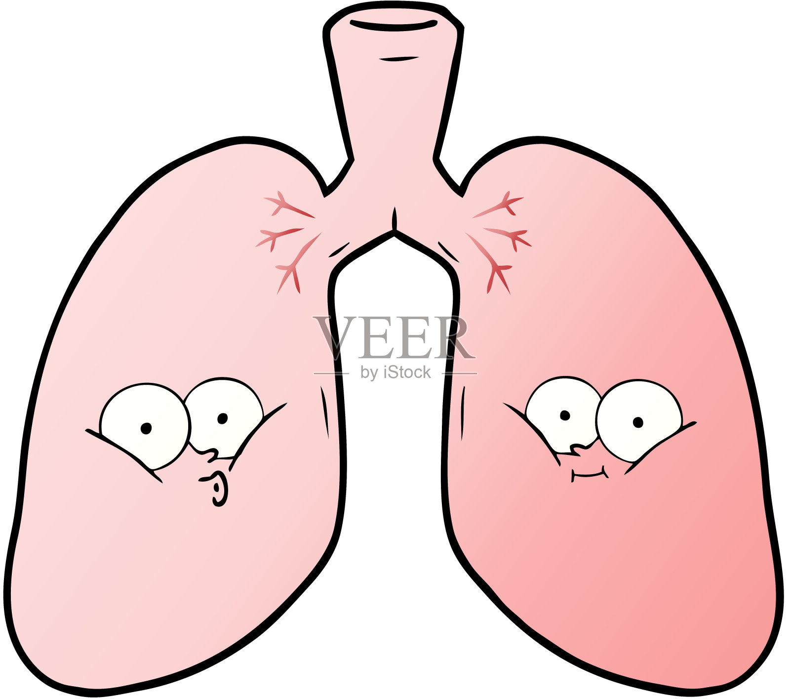 卡通的肺插画图片素材