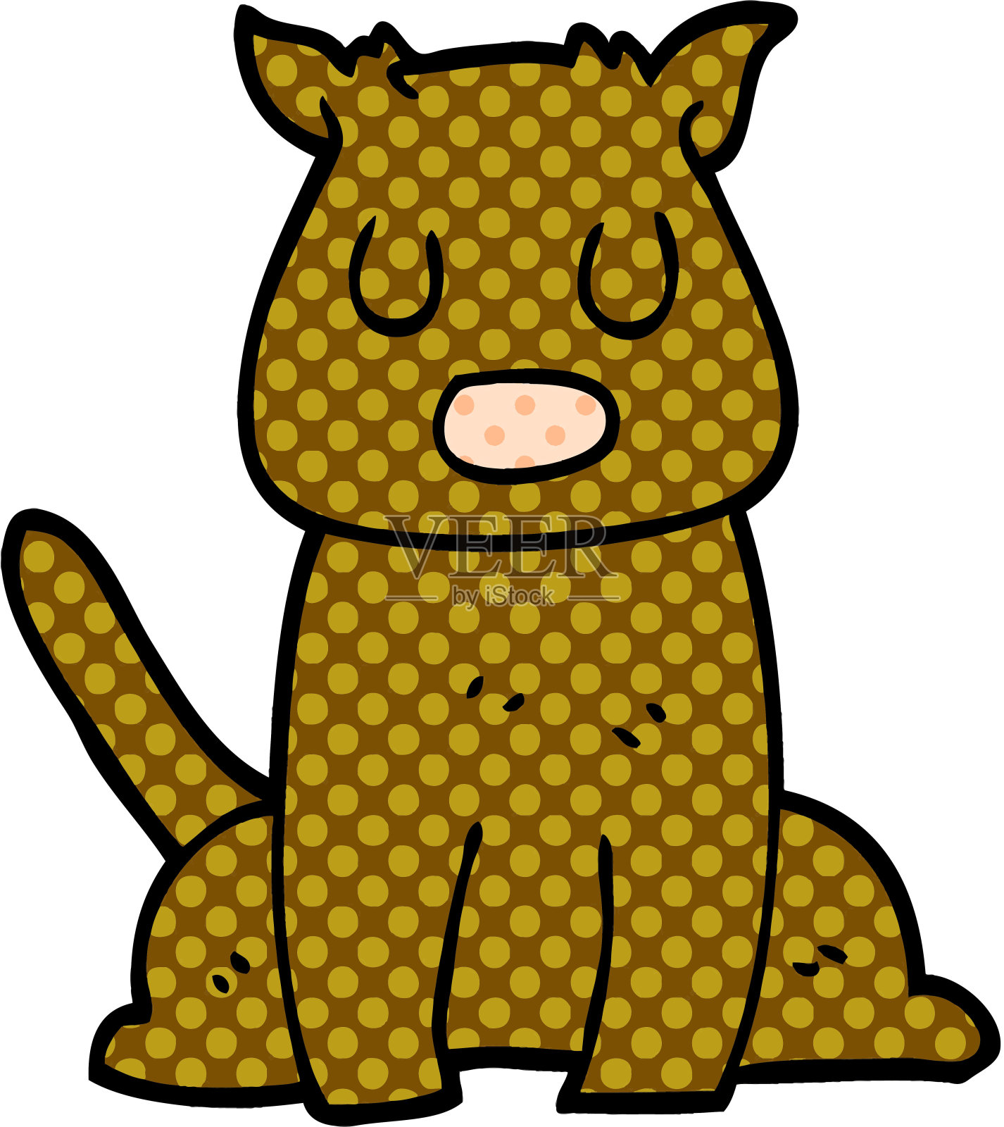 卡通涂鸦平静的狗设计元素图片