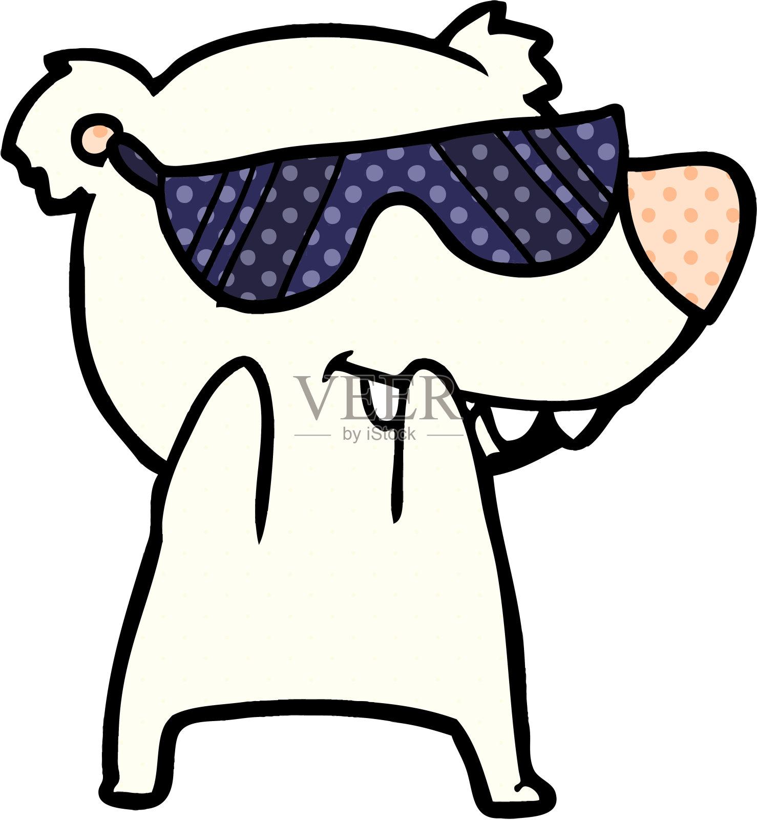 戴墨镜的卡通熊插画图片素材