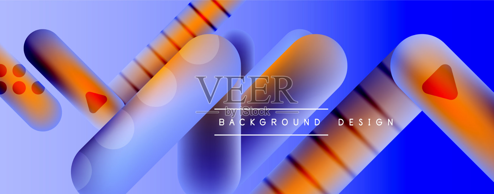 带有流体梯度的圆形形状和线条插画图片素材