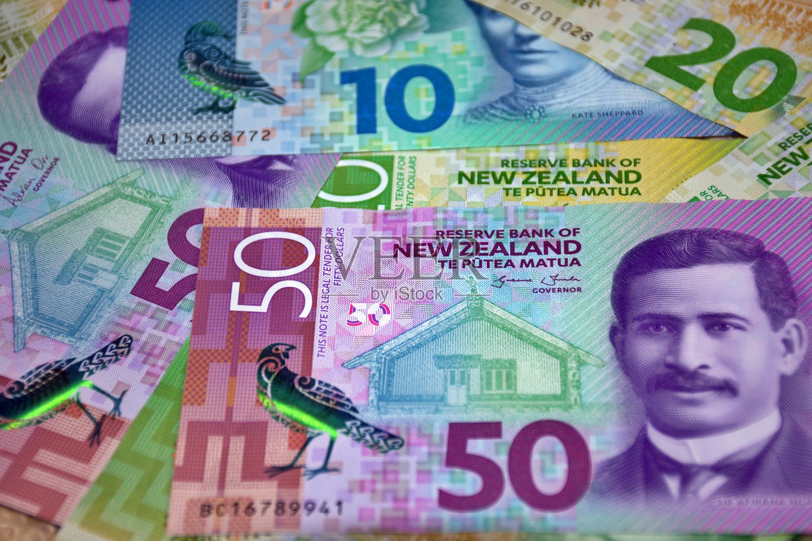 新西兰元(NZD)货币背景照片摄影图片