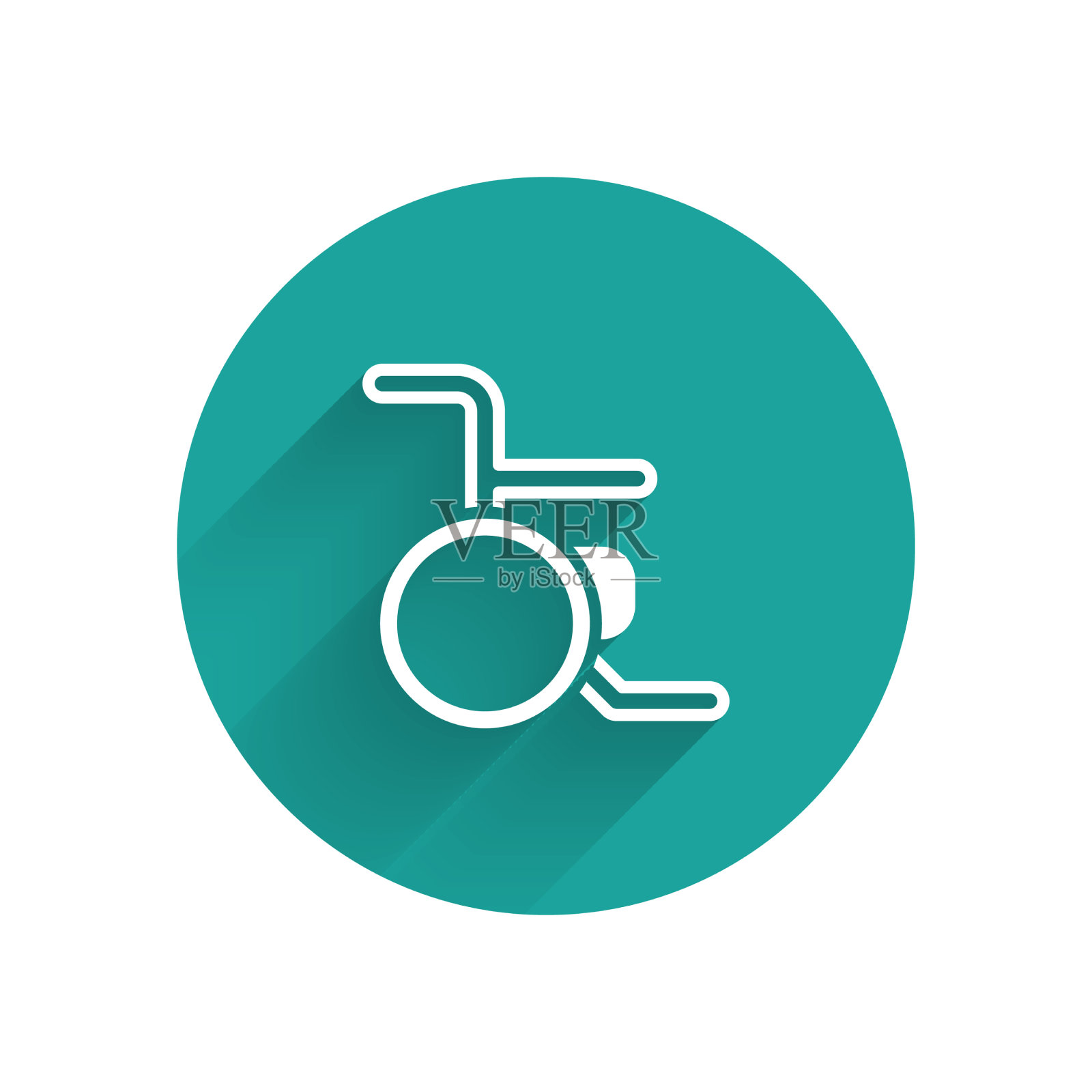 白色轮椅为隔离的残疾人图标插画图片素材