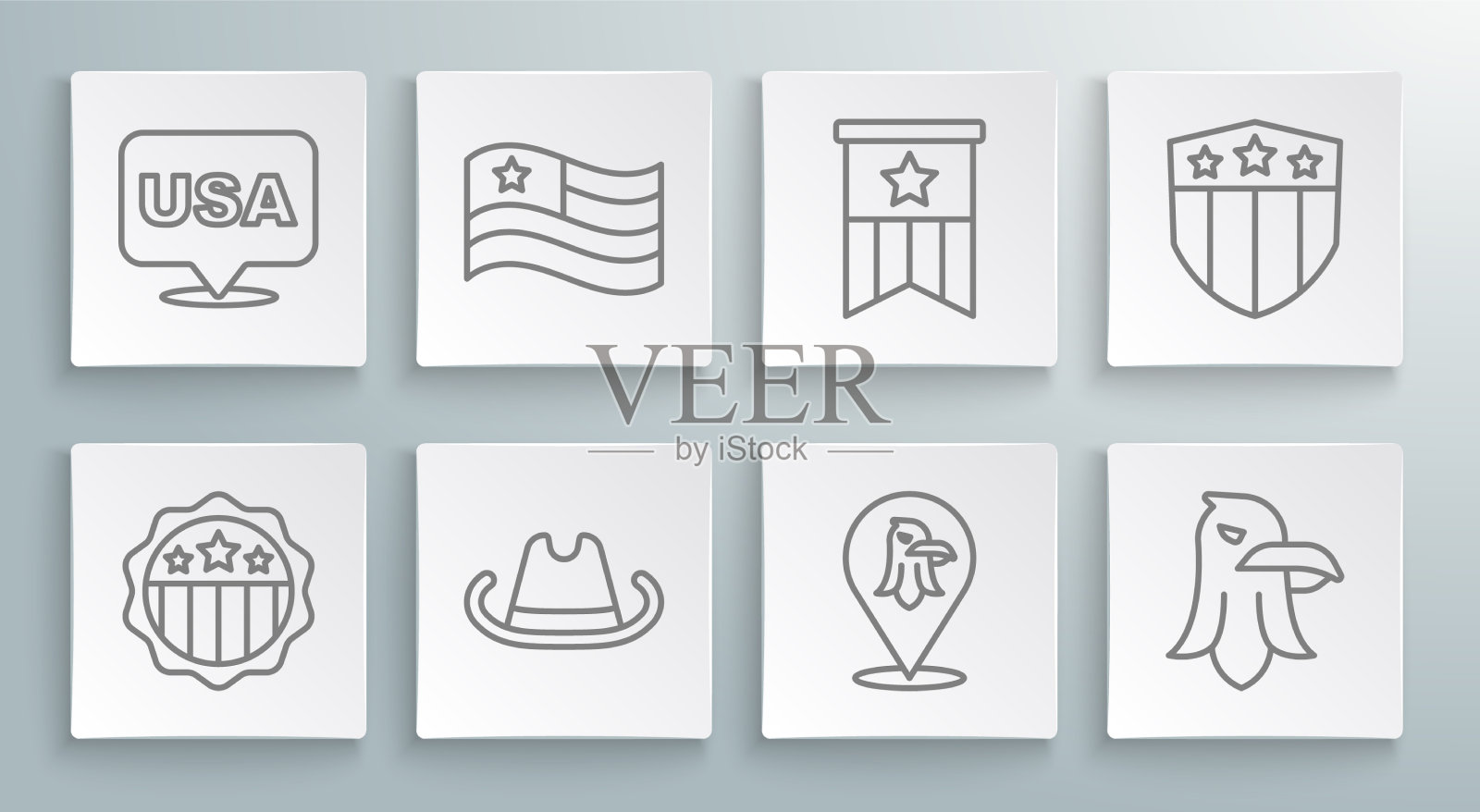 美国独立日美国国旗图标素材