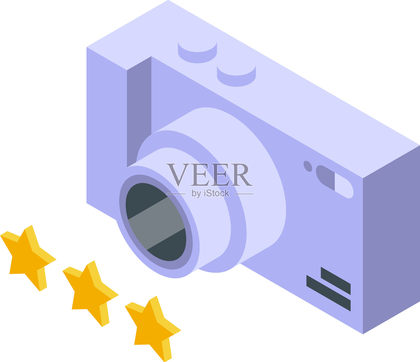 旅行相机图标等距笔记本电脑工作插画图片素材