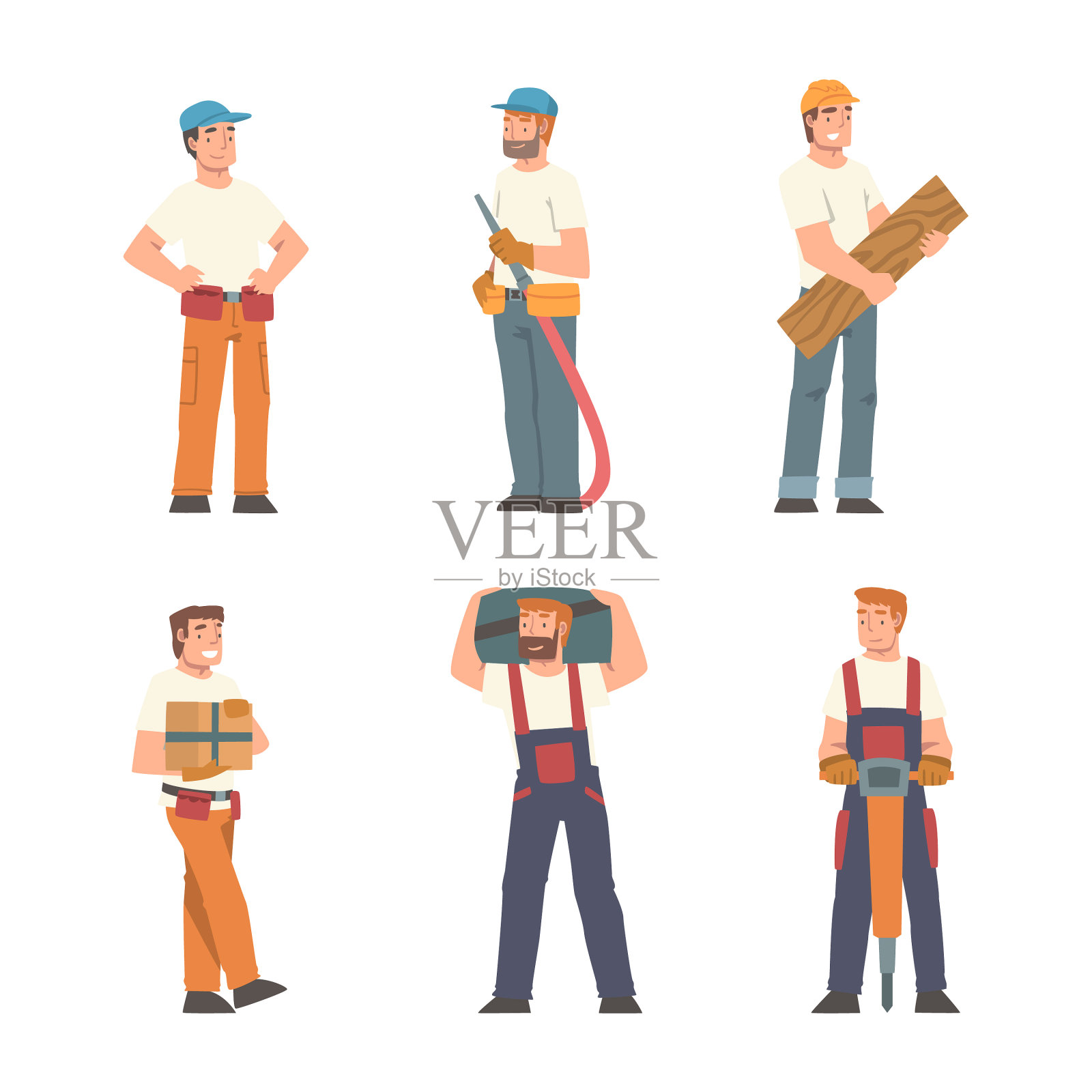 勤杂工或修理工是从事家庭的熟练工人插画图片素材