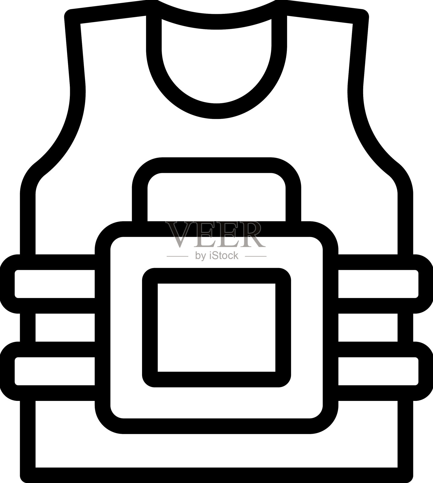 特警背心图标轮廓军事保护插画图片素材