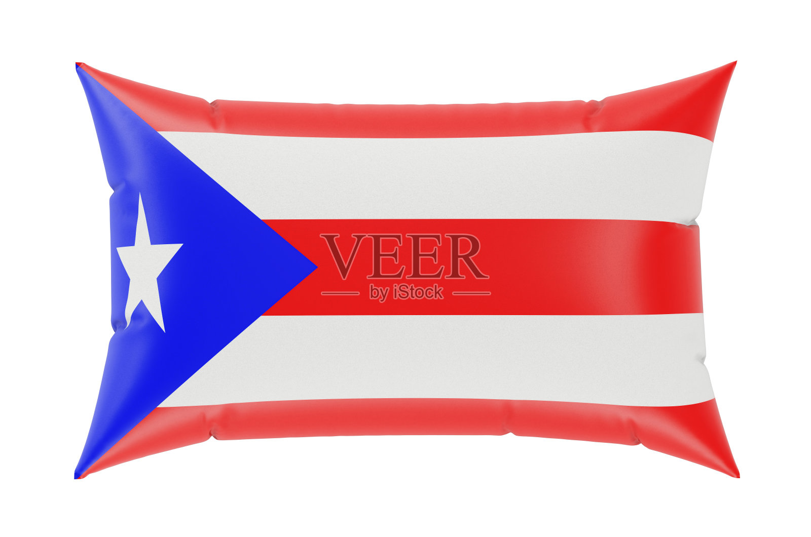 有波多黎各国旗的枕头。三维渲染照片摄影图片