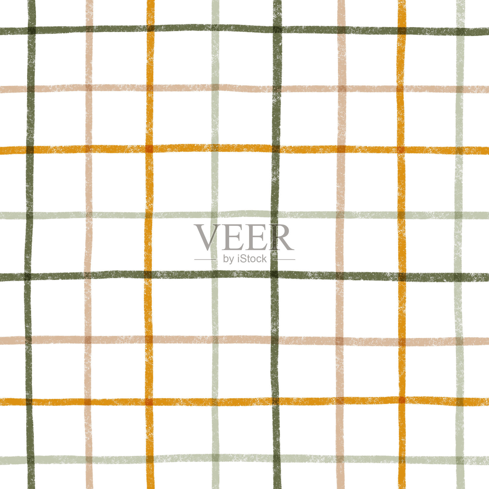 棕色和绿色格子图案说明插画图片素材