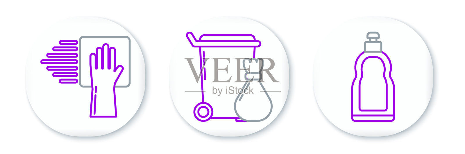 为洗洁精设置塑料瓶图标素材