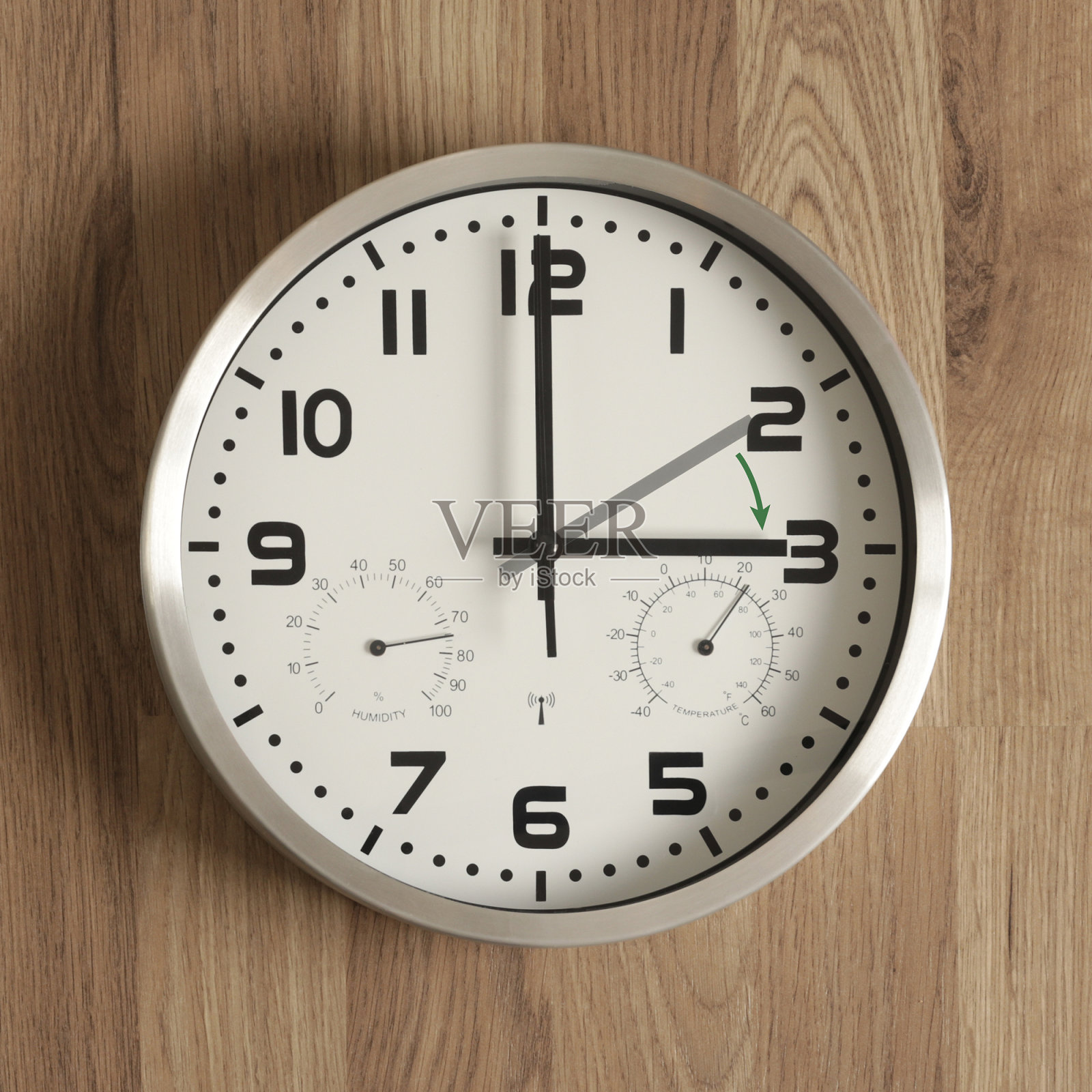 模拟时钟。春天时间变了。日光节约时间。照片摄影图片