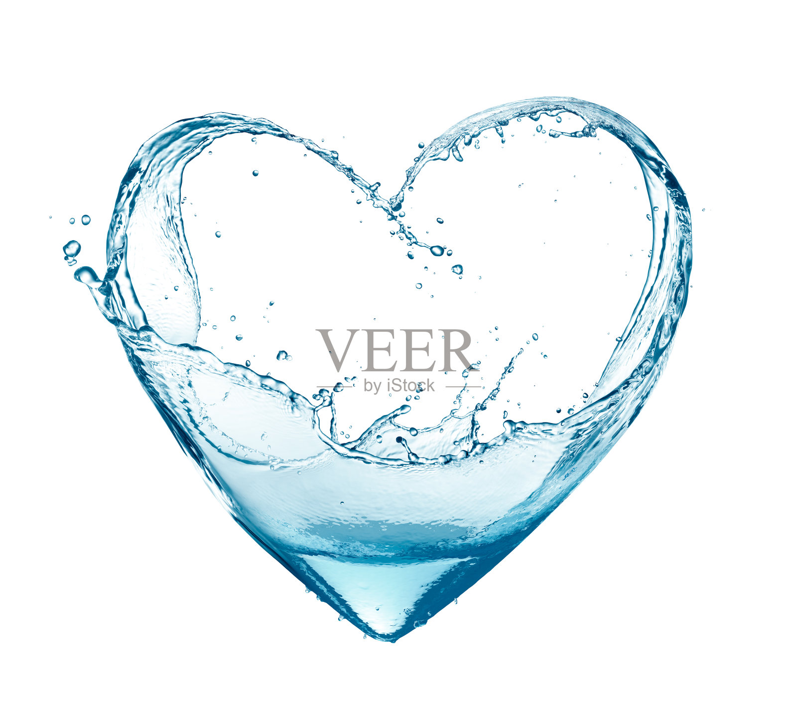水花形成了一个心形照片摄影图片