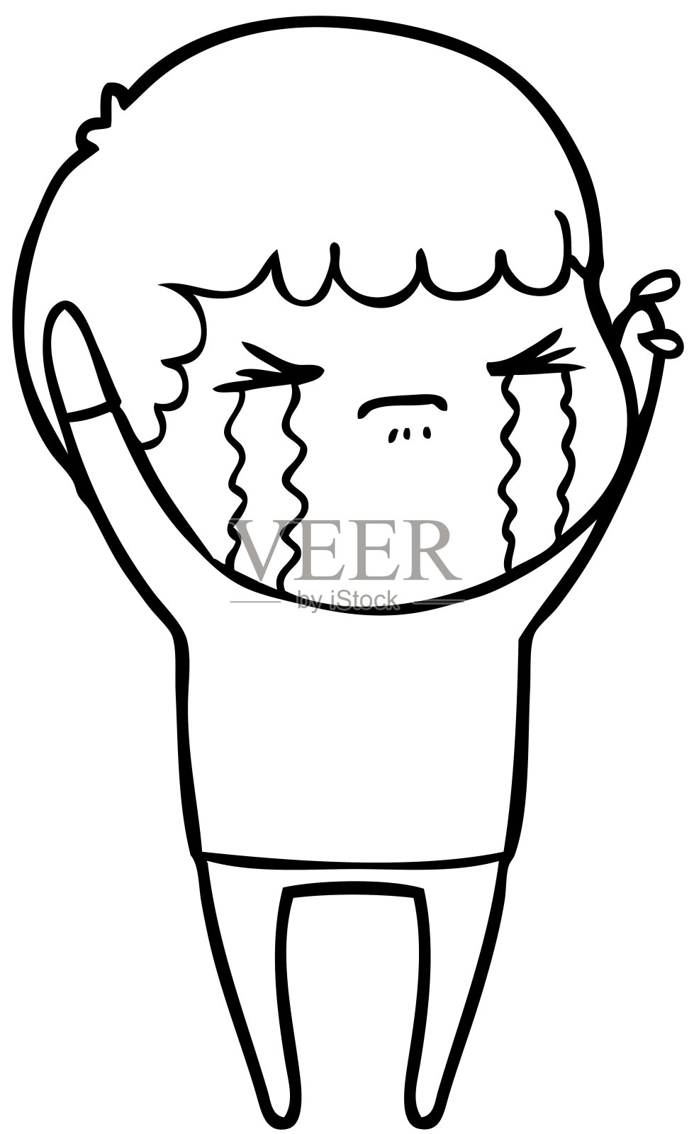 卡通人物哭泣设计元素图片