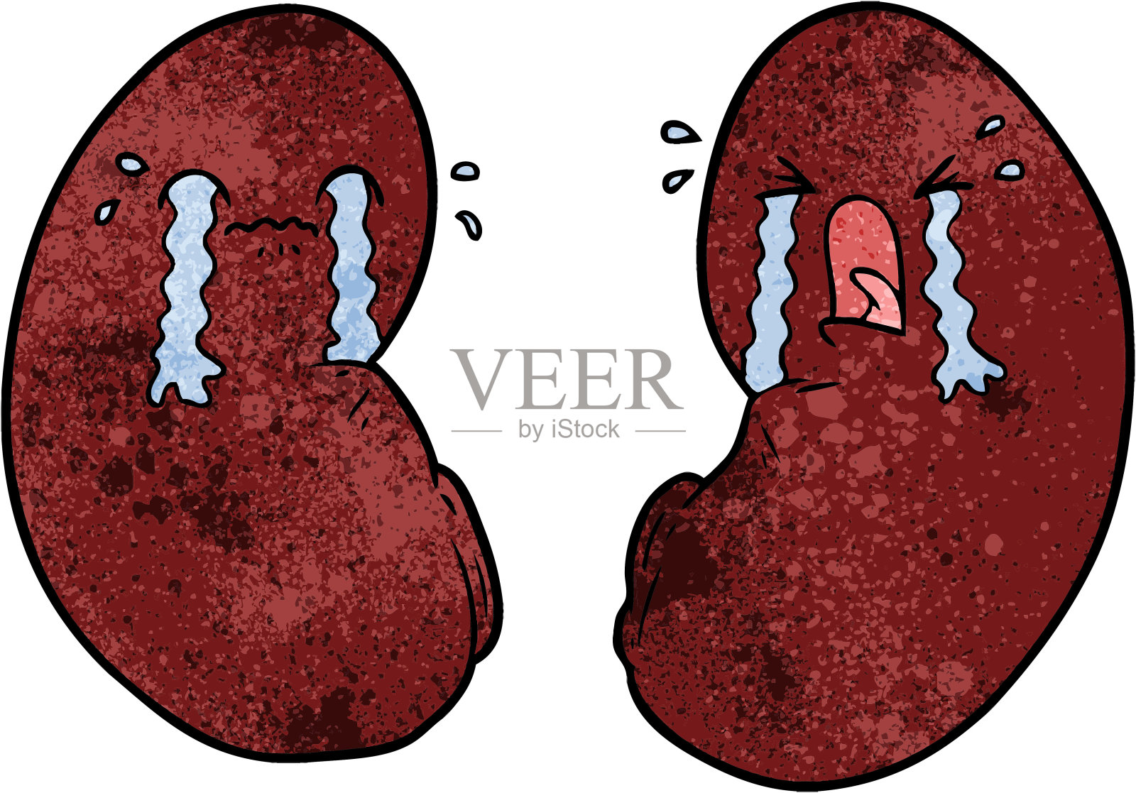 卡通肾在哭设计元素图片