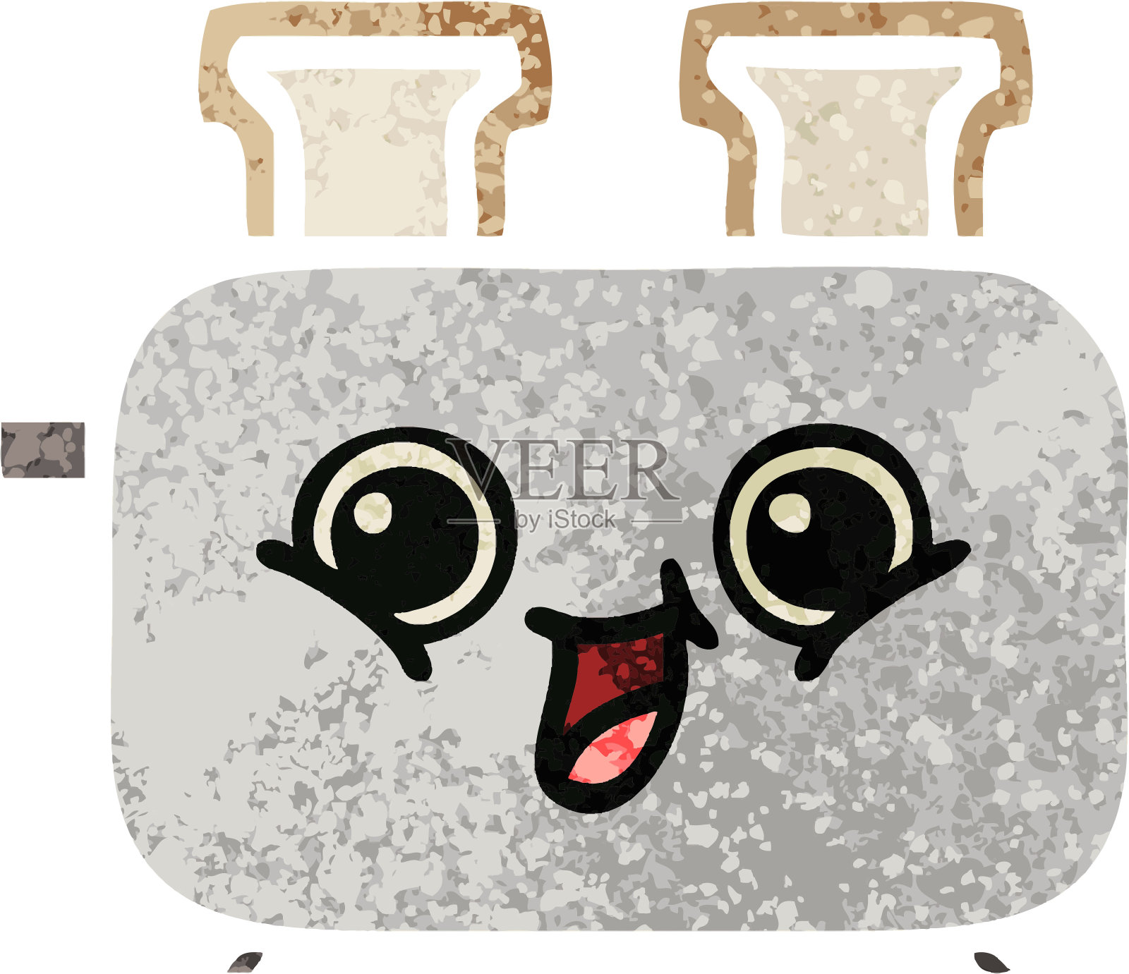 一个烤面包机的复古插图风格卡通插画图片素材