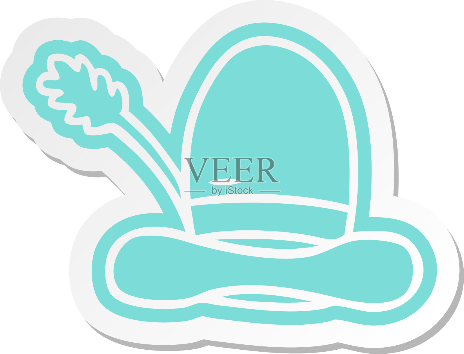 农民帽子的卡通贴纸插画图片素材