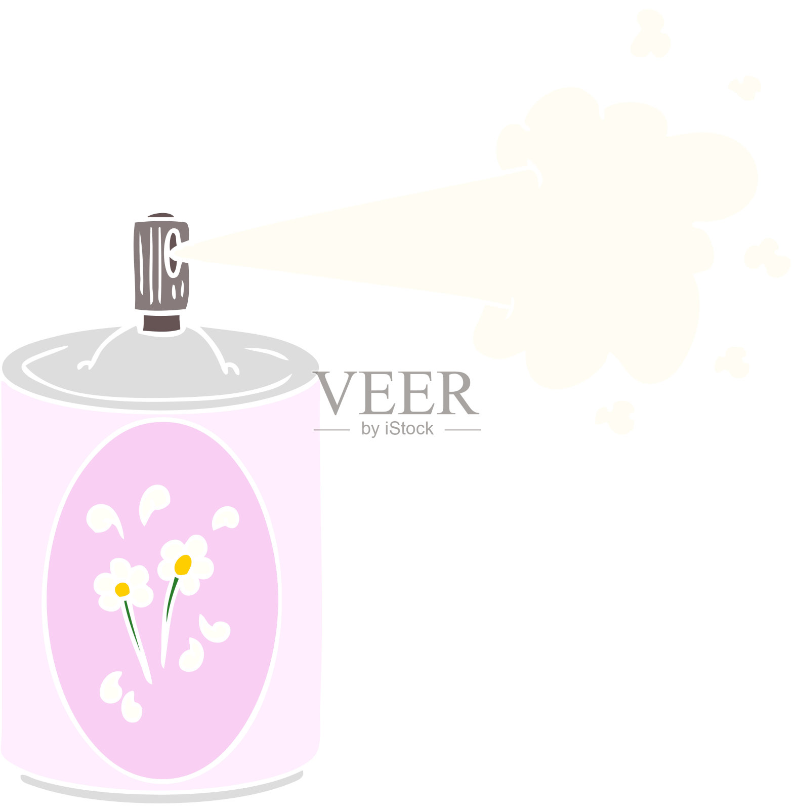 平面彩色卡通喷雾清新剂喷雾罐插画图片素材