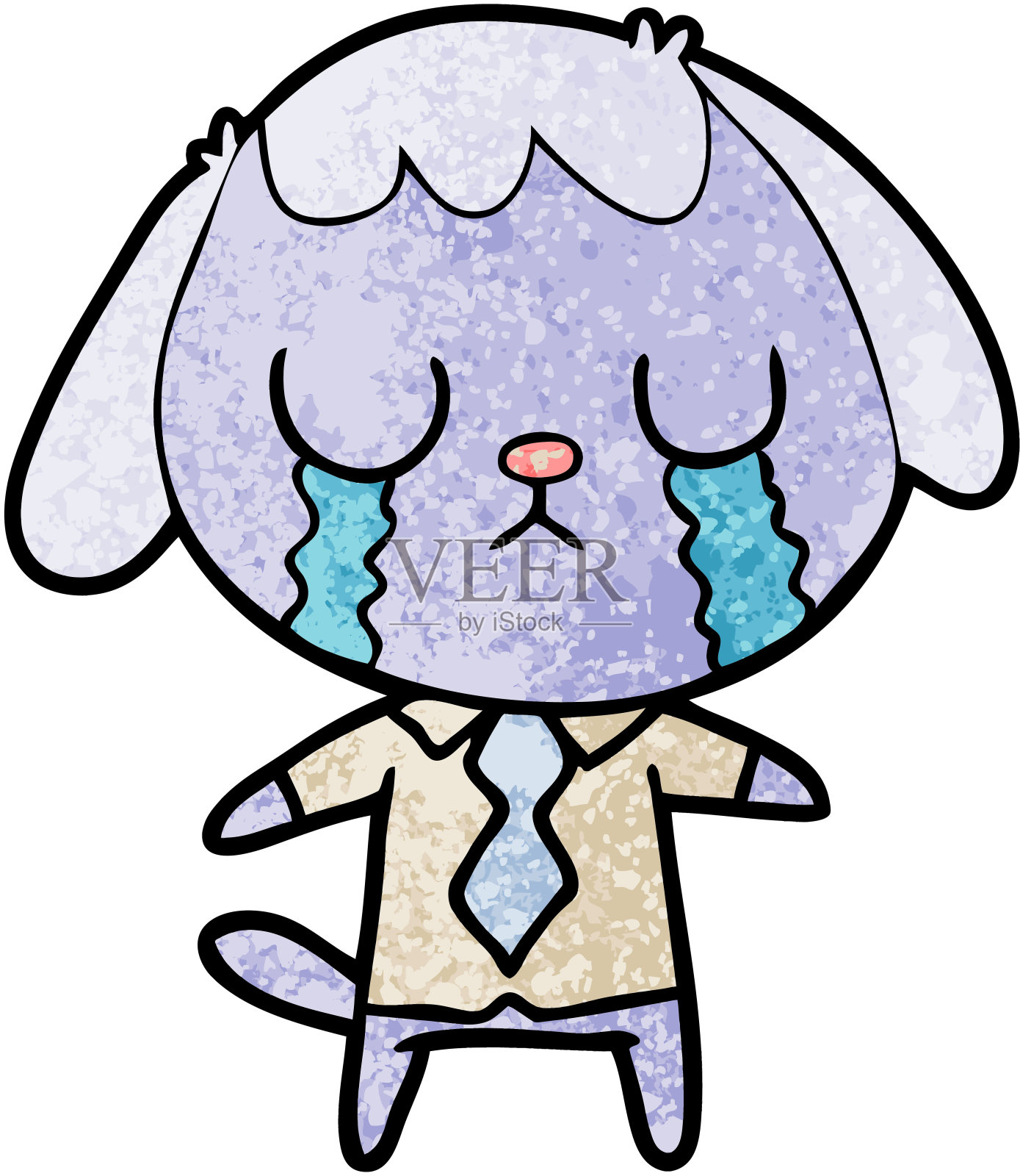 可爱的卡通狗在哭设计元素图片