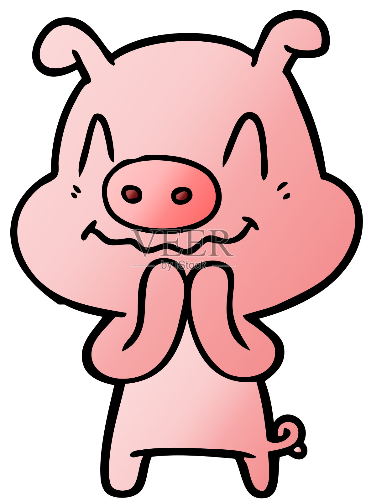 紧张的卡通猪设计元素图片