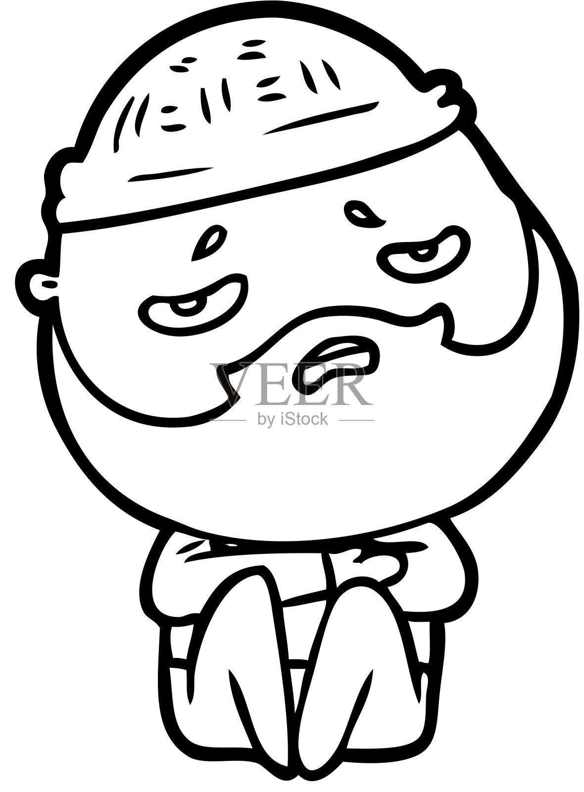 卡通忧虑的胡子男人设计元素图片