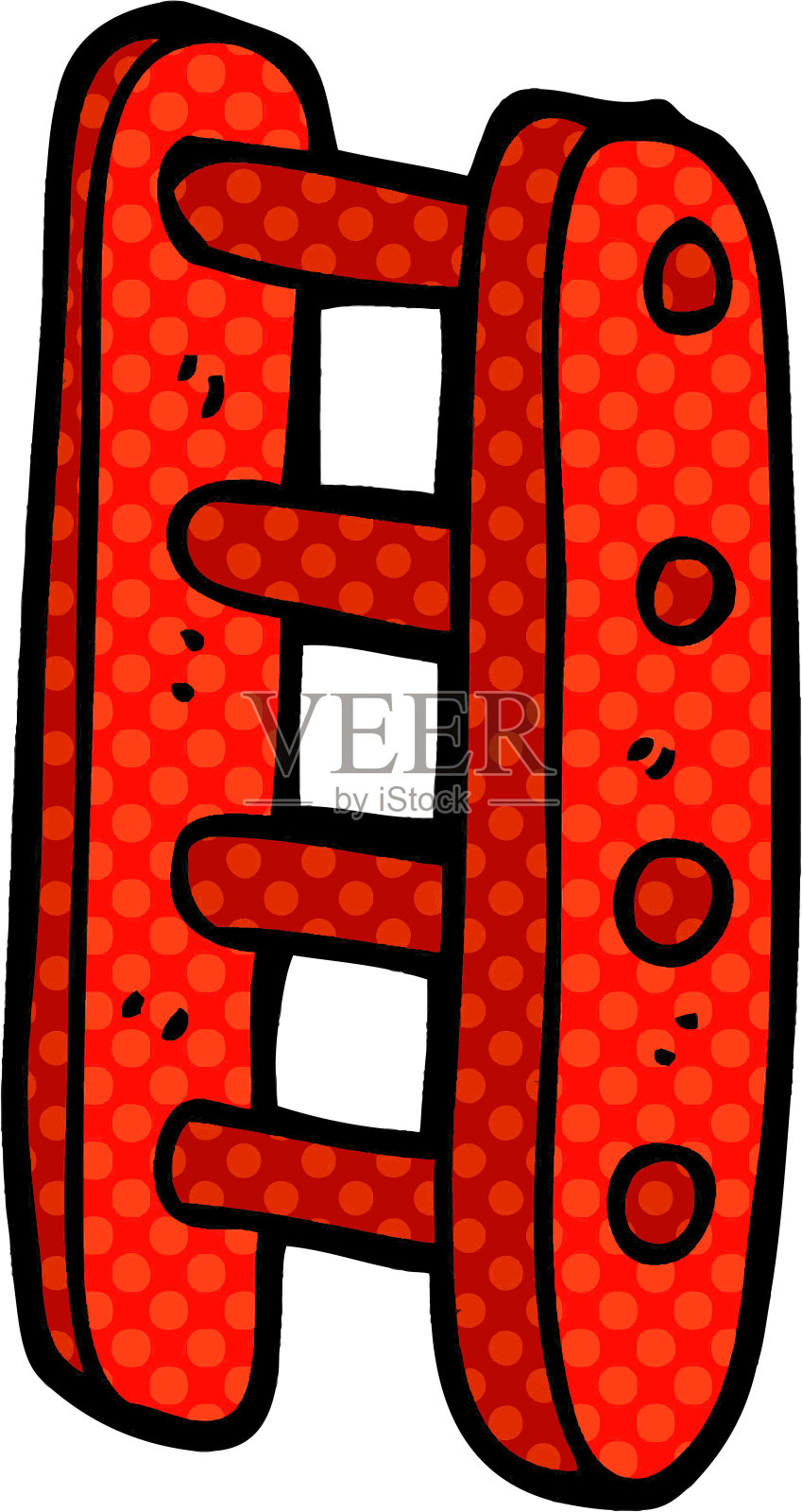 卡通涂鸦高高的梯子设计元素图片