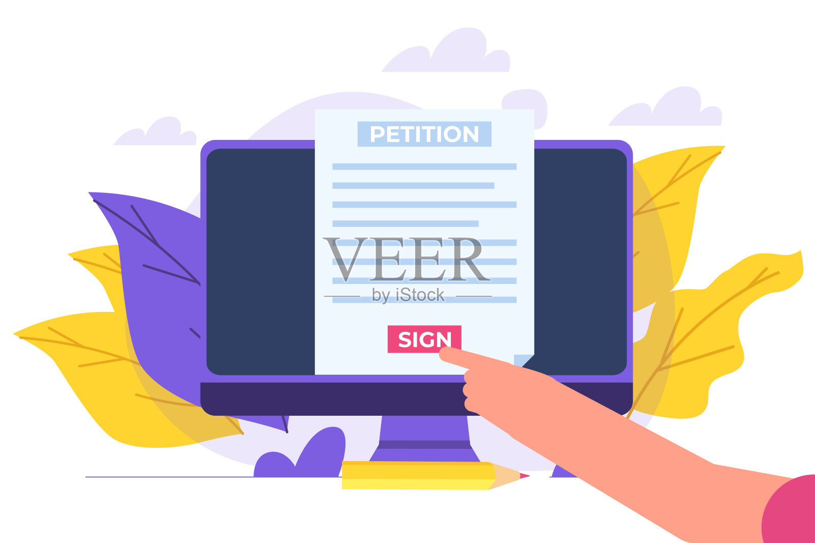 申诉文件:申诉文件或表格网上请愿的概念。矢量图插画图片素材