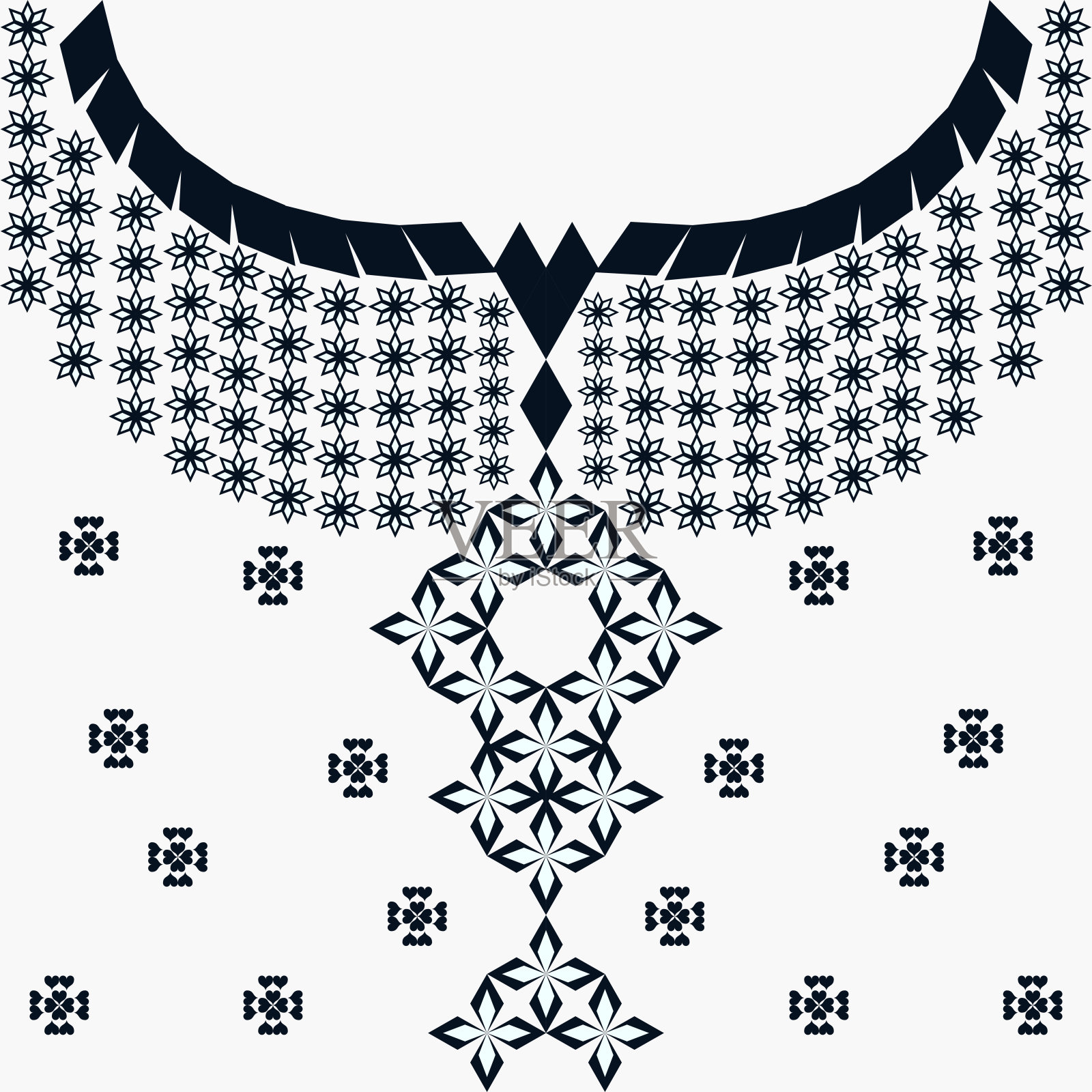 图案背景来自几何形状，黑色和白色插画图片素材