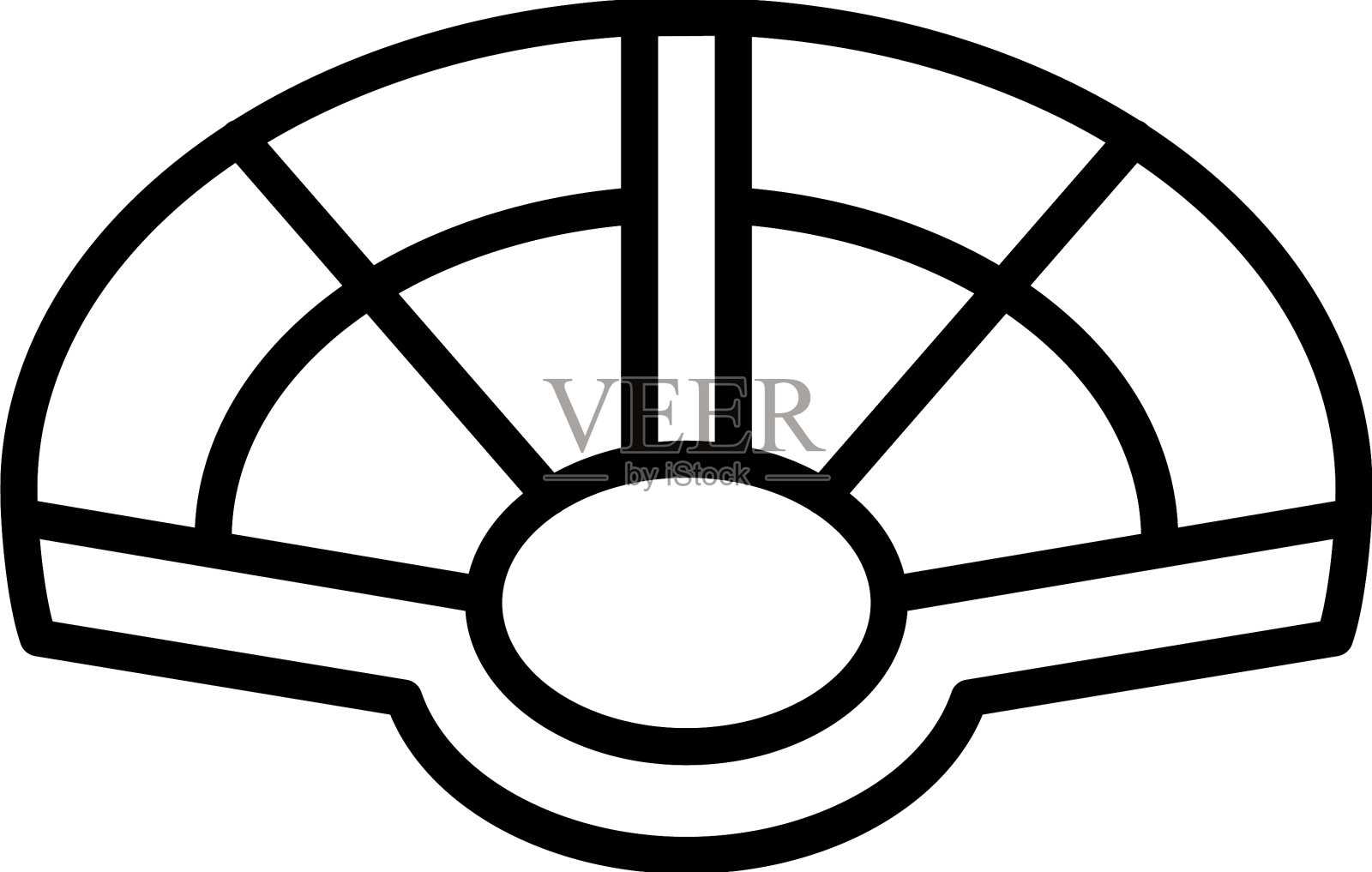 教室圆形剧场图标轮廓插画图片素材