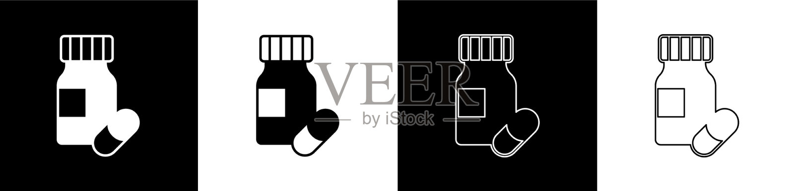 设置药瓶和药片图标隔离上图标素材