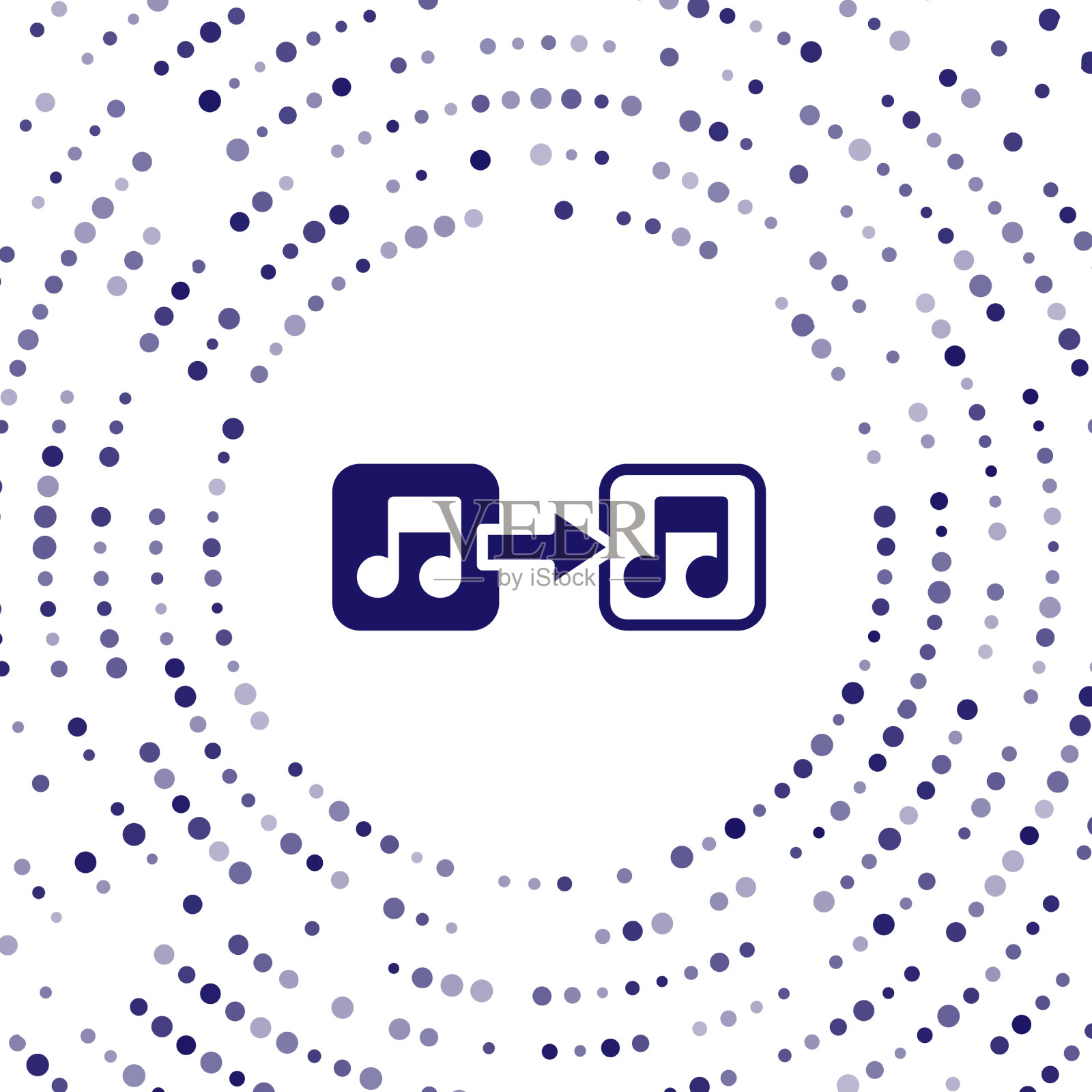 蓝色音符音符图标孤立在白色上插画图片素材