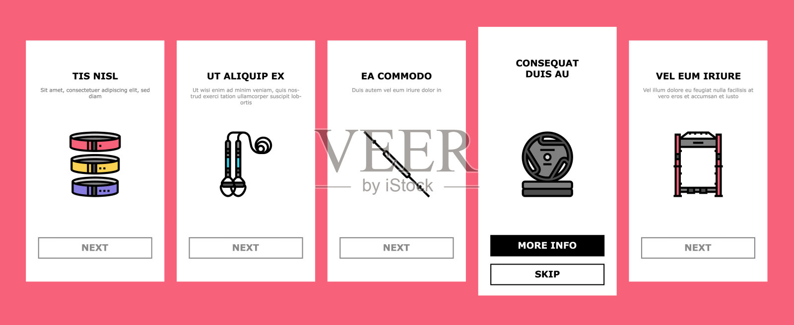 健身运动健身房健康入职图标集矢量插画图片素材