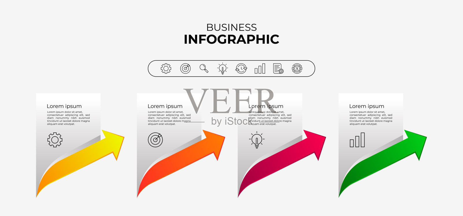 矢量信息图表标签模板与图标。4个选项或步骤。用于商业概念的信息图表。可以用于信息图形，流程图，演示文稿，网站，横幅，和更多插画图片素材