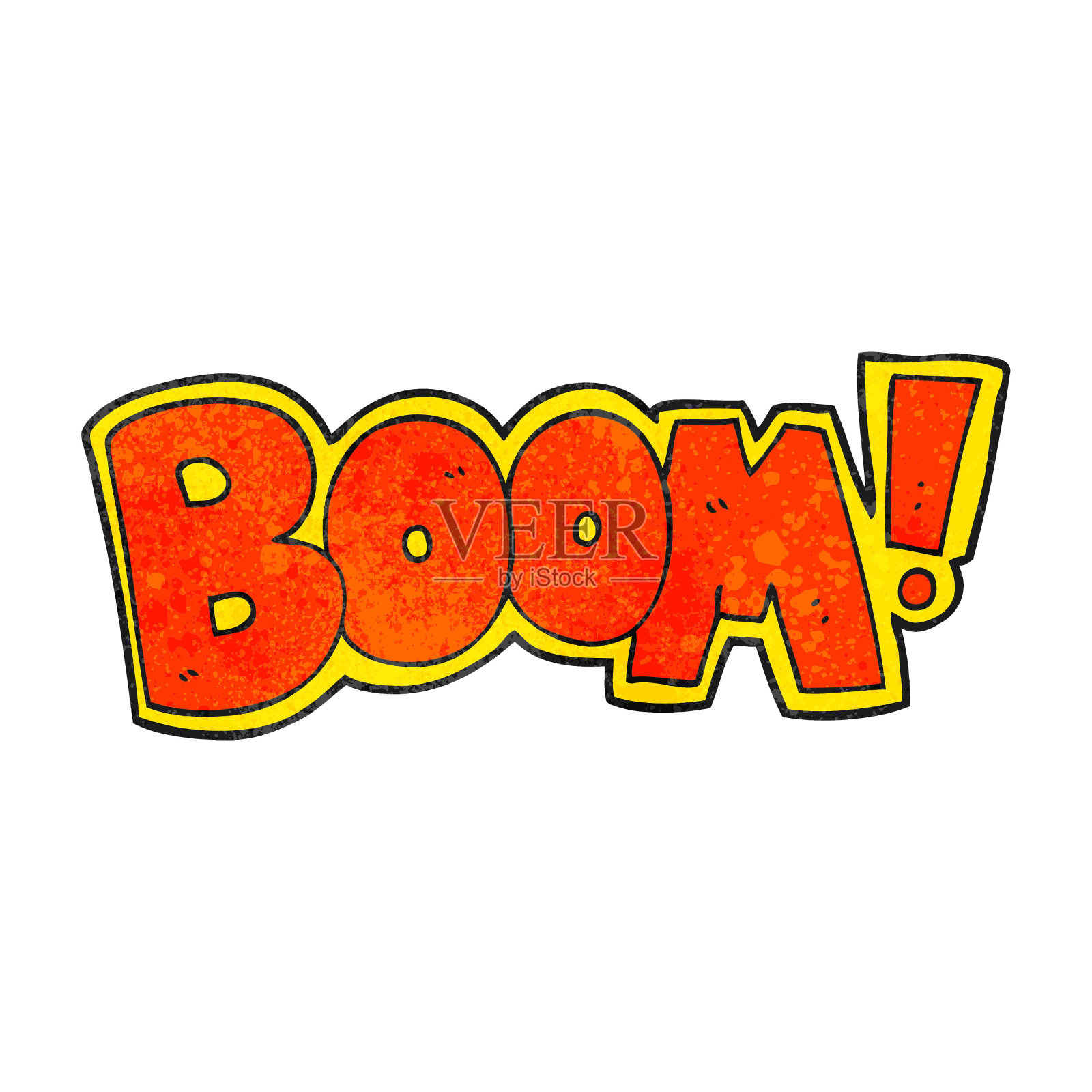 手绘纹理卡通boom符号插画图片素材
