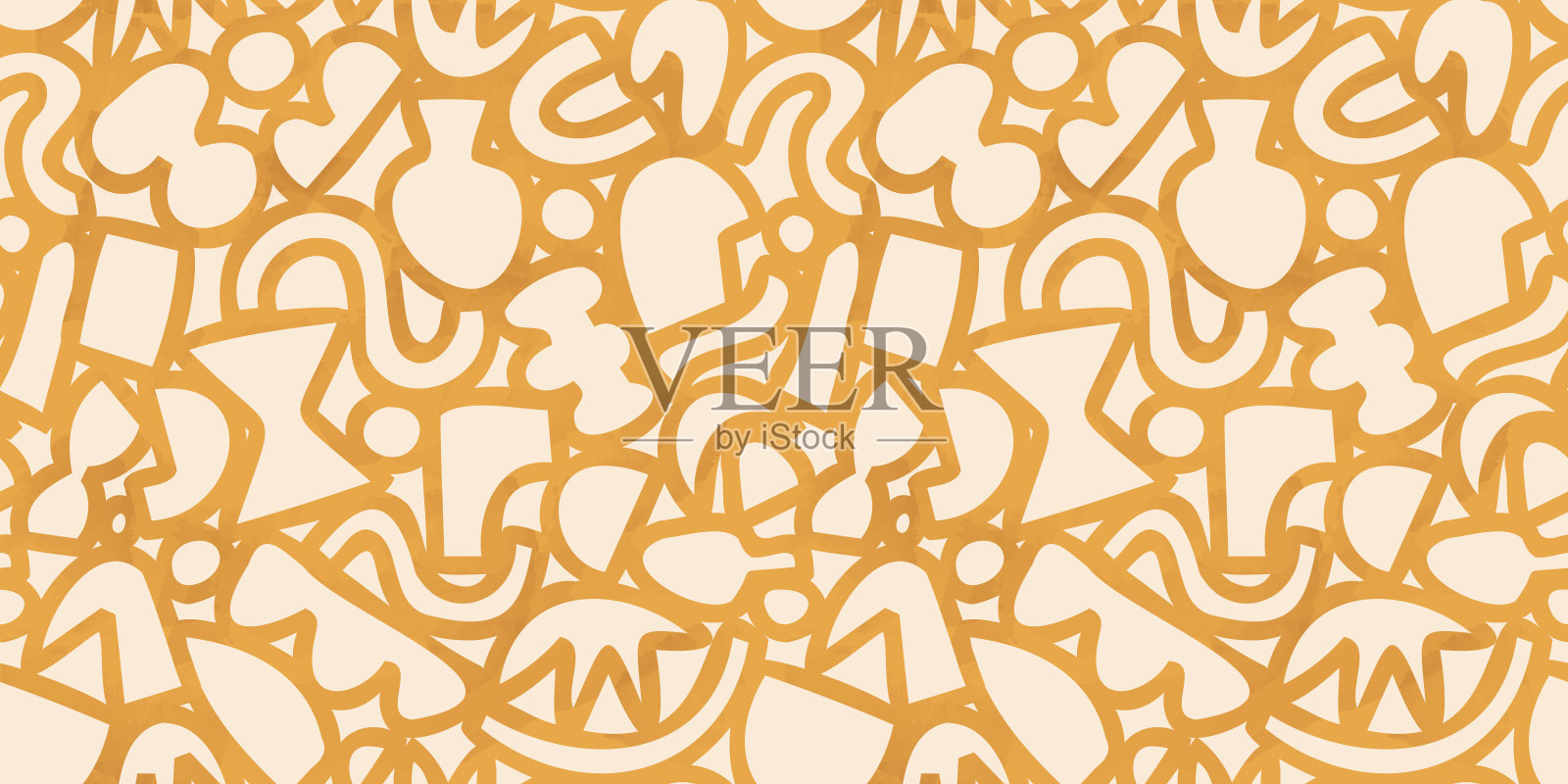 抽象水彩画有机造型艺术无缝模式插画图片素材